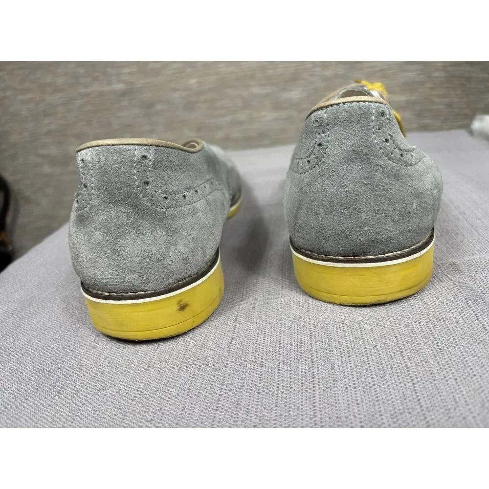 Kenneth Cole New York Shoes Mens Size 13 Gray Suede Wingtip Brogue Social Ladder